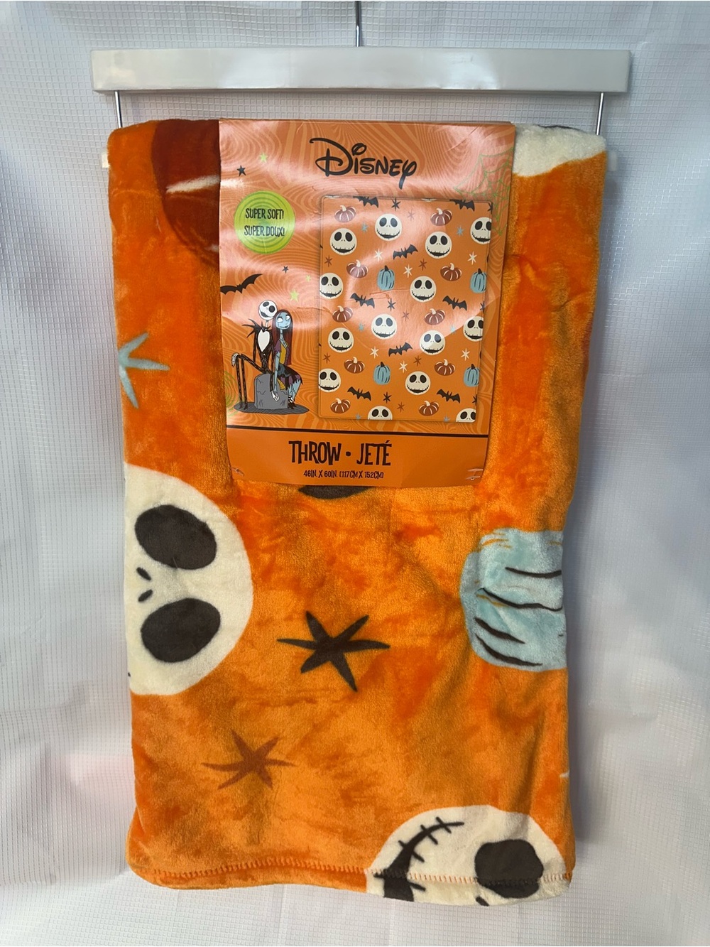 Disney Jack Skellington TNBC Orange Halloween Throw 46”x60”